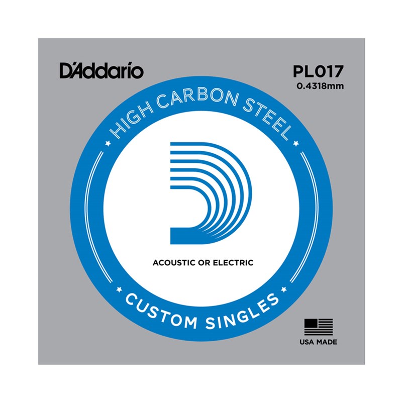 D'Addario PL017 Plain Steel Guitar Single String, .017